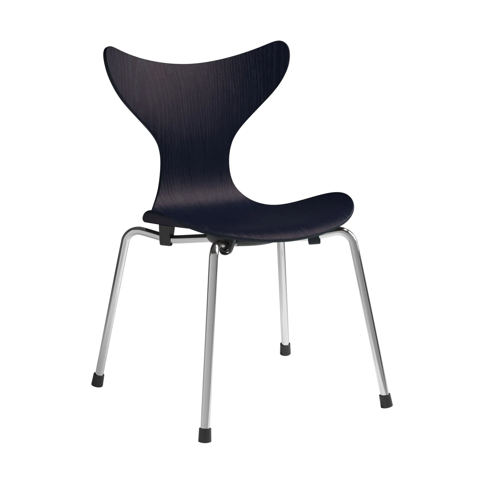 Chaise d'enfant Liljan, Midnight blue frêne peint-chrome Fritz Hansen