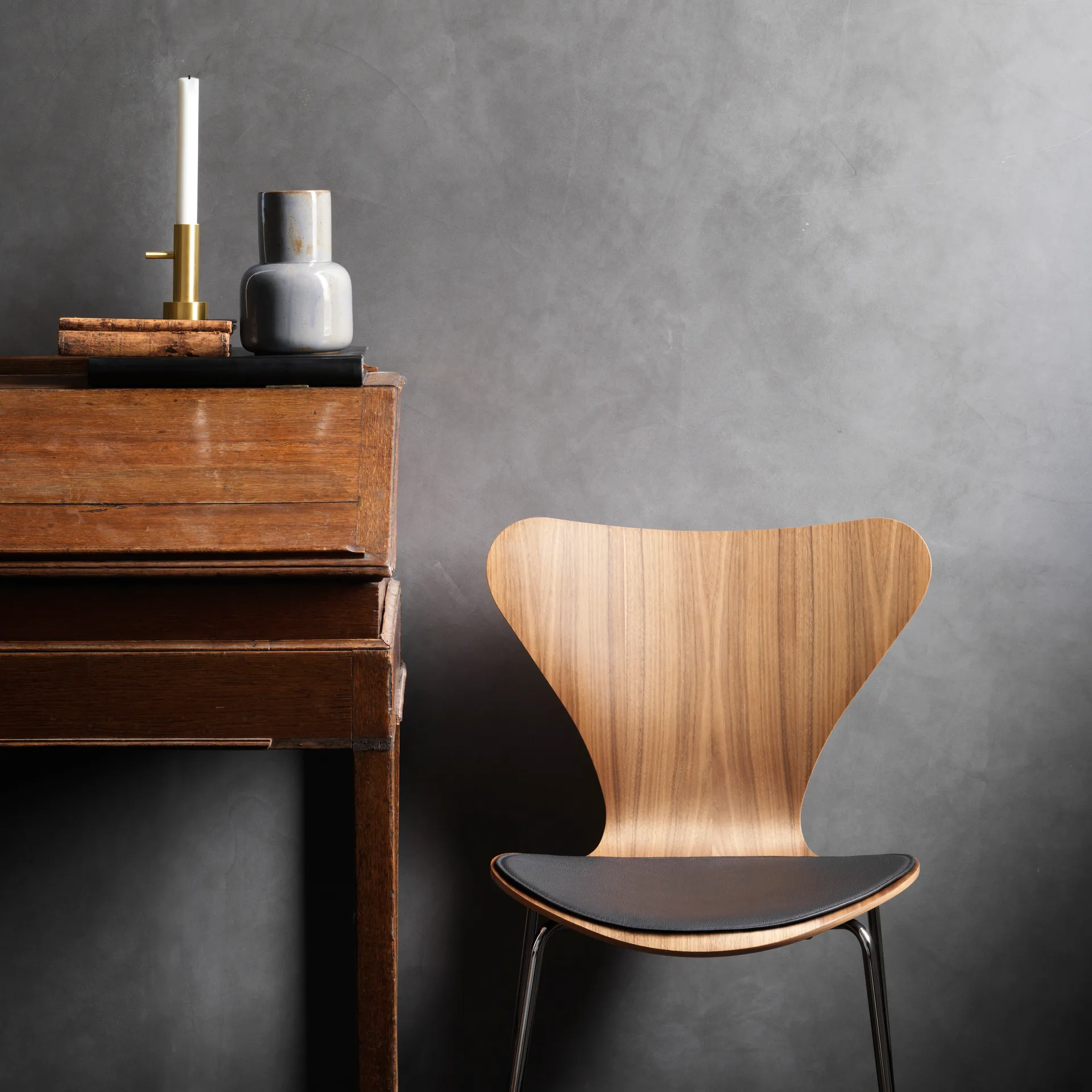 Coussin de chaise en cuir Series 7, Noir Fritz Hansen