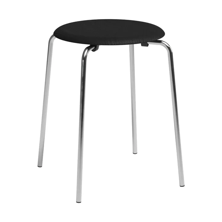 Dot tabouret rond - Frêne noir-chrome, Ø32,8x45,5 cm - Fritz Hansen