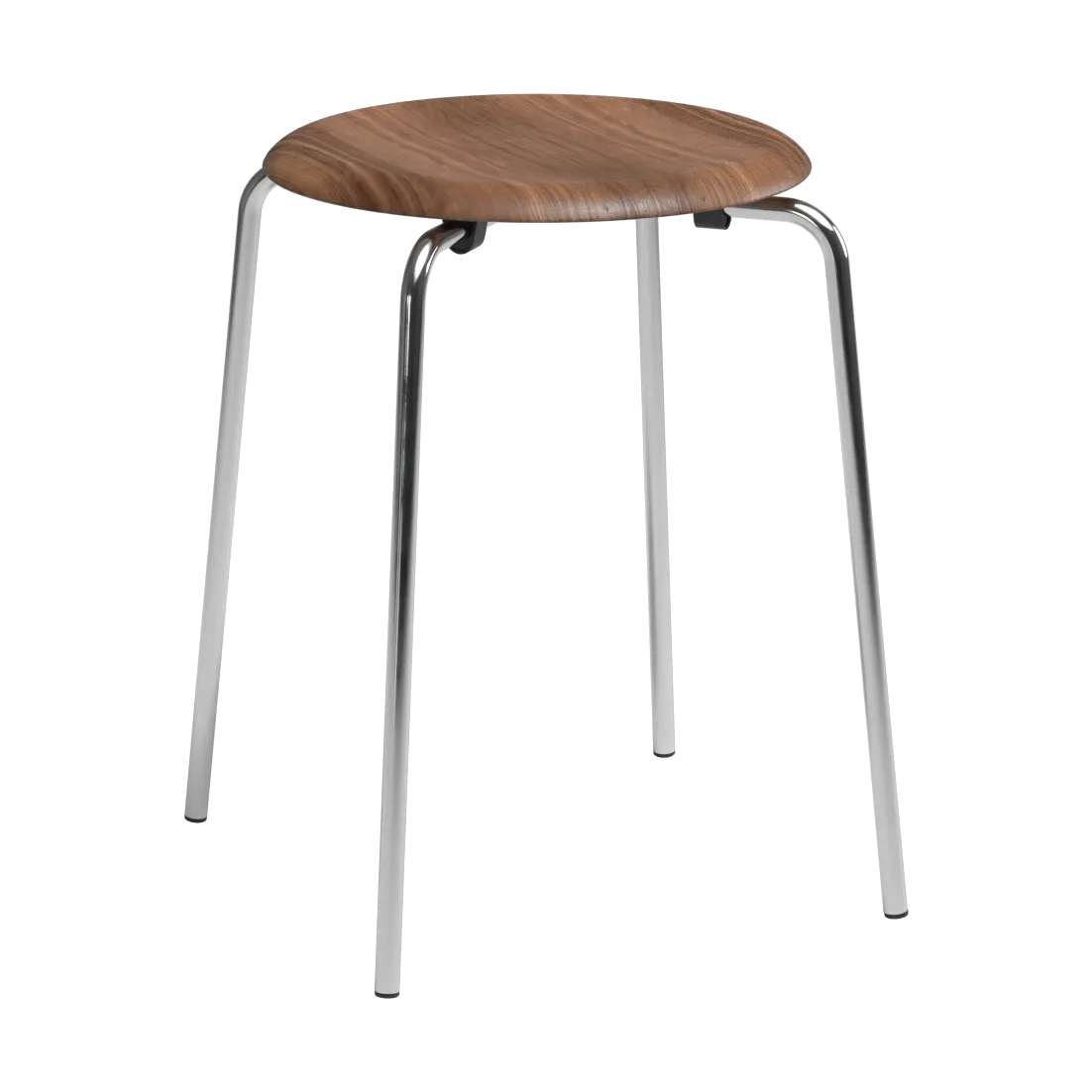 Dot tabouret rond, Noyer-chrome, Ø32,8x45,5 cm Fritz Hansen