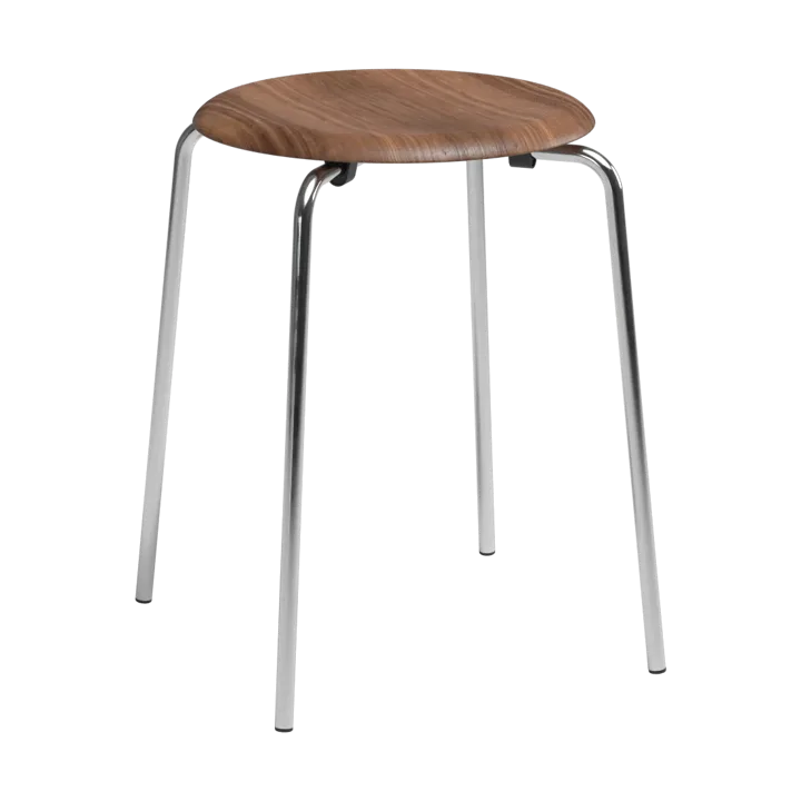Dot tabouret rond - Noyer-chrome, Ø32,8x45,5 cm - Fritz Hansen