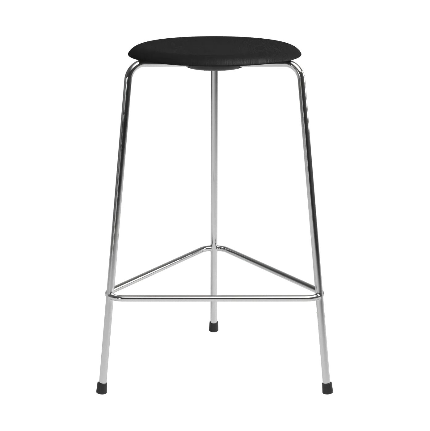 High Dot counter stool 3 pieds, Frêne noir-chrome Fritz Hansen