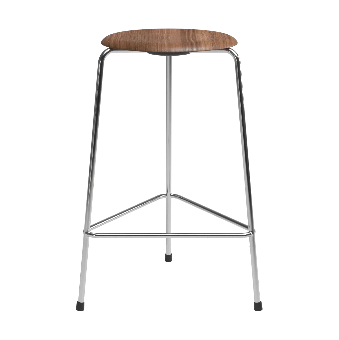High Dot counter stool 3 pieds, Noyer-chrome Fritz Hansen