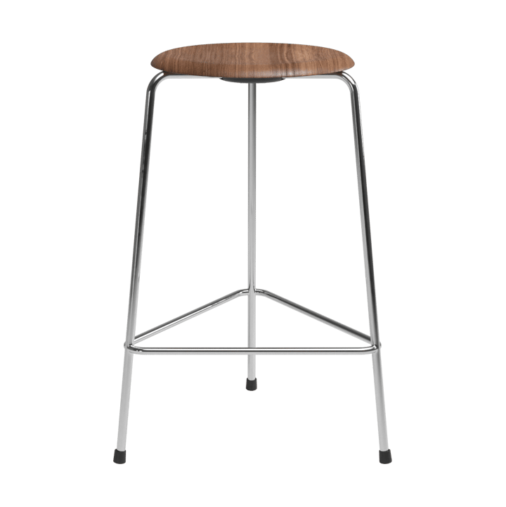 High Dot counter stool 3 pieds - Noyer-chrome - Fritz Hansen