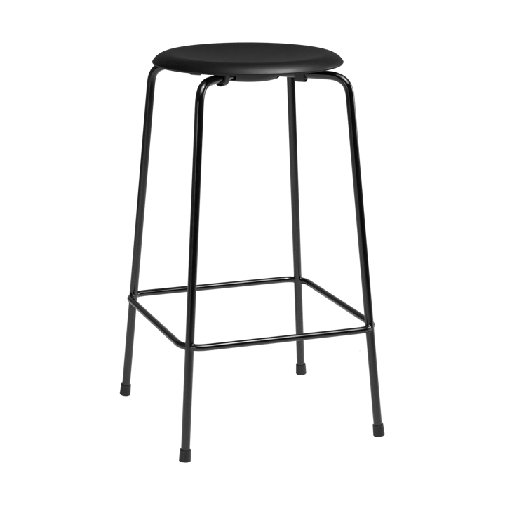 High Dot counter stool 4 pieds - Intense cuir noir-acier noir - Fritz Hansen