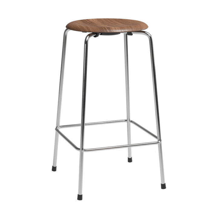 High Dot counter stool 4 pieds - Noyer-chrome - Fritz Hansen