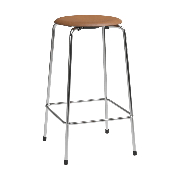High Dot counter stool 4 pieds - Wild cuir walnut-chrome - Fritz Hansen