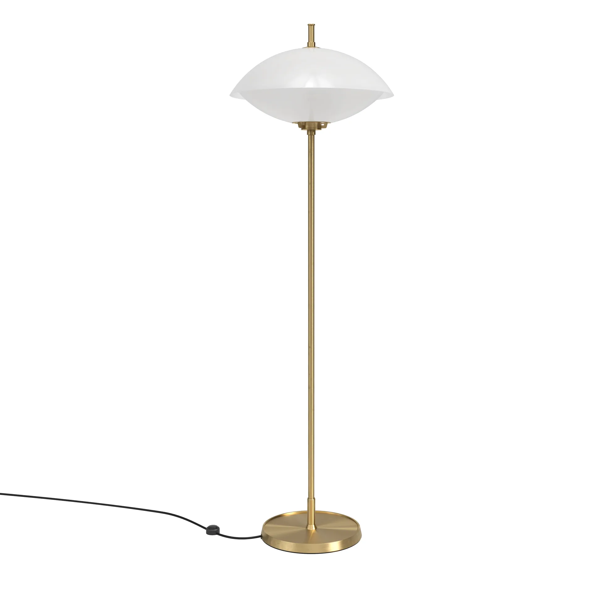 Lampadaire Clam 128 cm, Opal-brass Fritz Hansen