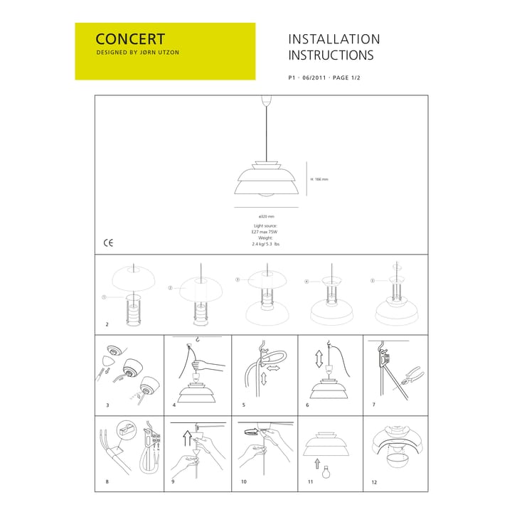 Lampe à suspension Concert blanc - P1 - Fritz Hansen