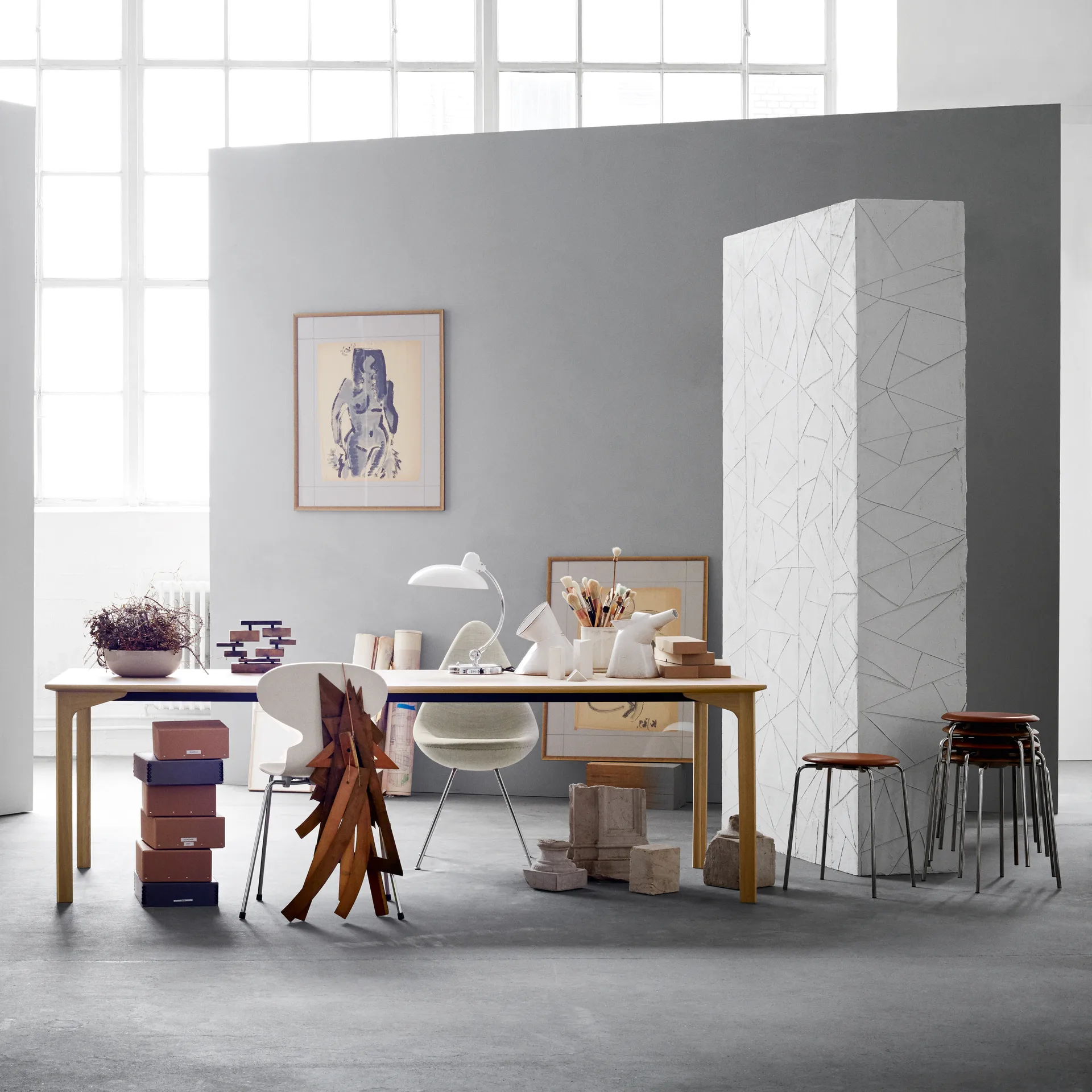 Lampe de table Kaiser Idell 6631-T Luxus, Blanc Fritz Hansen