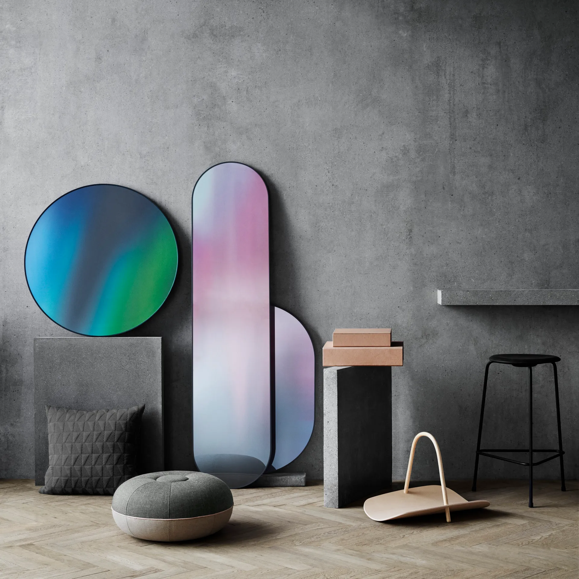 Miroir rond Studio Roso, Vert Fritz Hansen