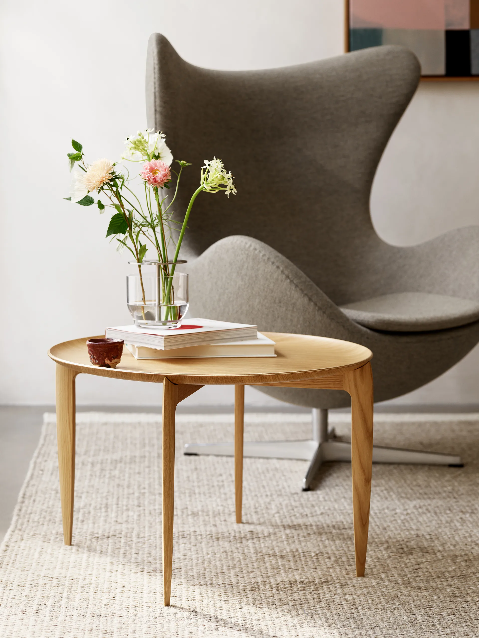 Plateau pliable Ø60cm, Oiled oak Fritz Hansen