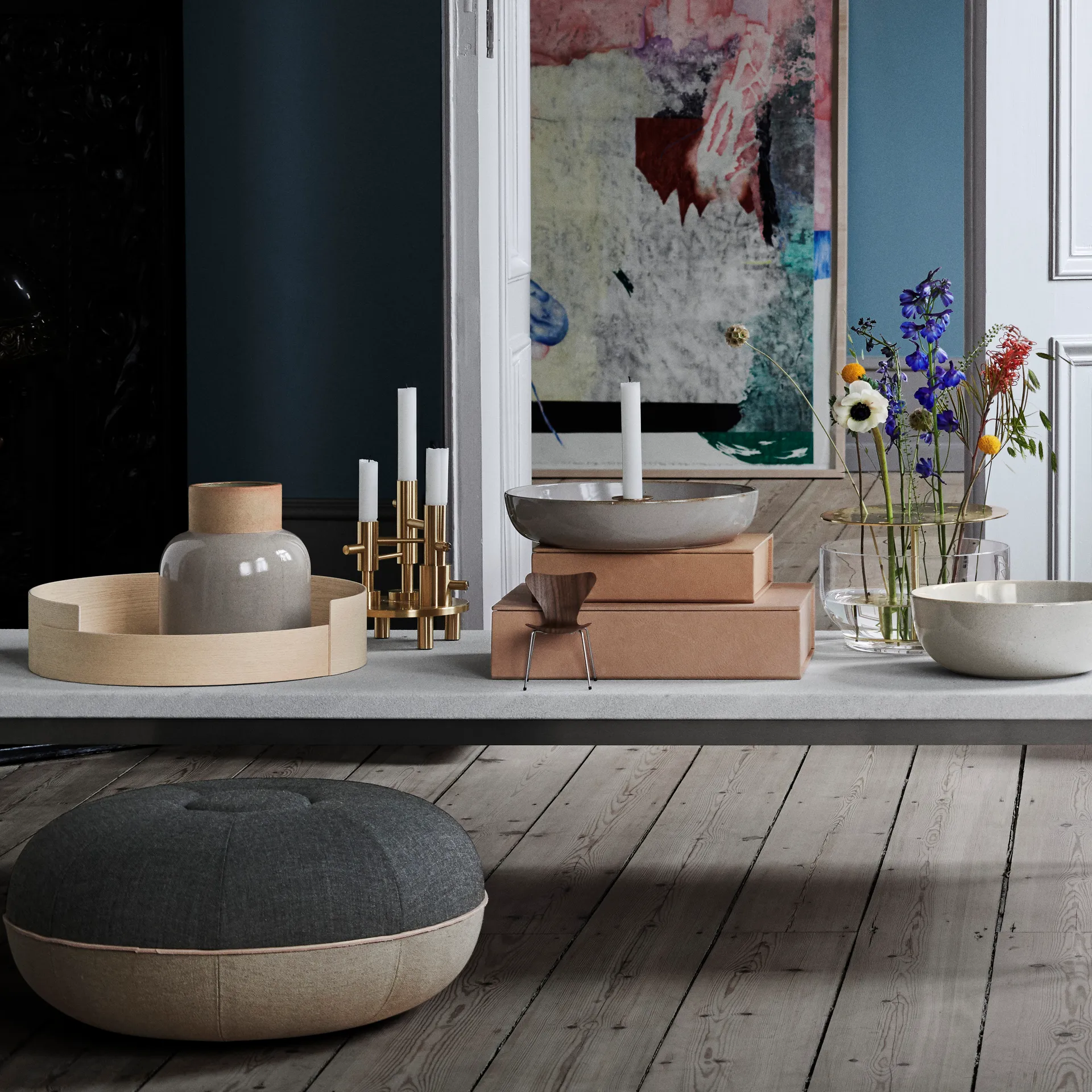 Pouf petite assise, Ardoise Fritz Hansen