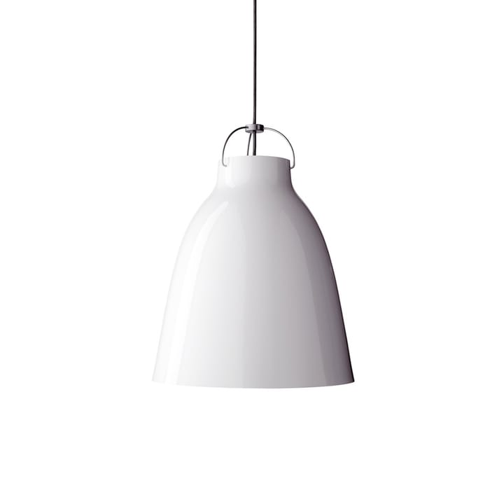 Suspension Caravaggio 1 - Blanc brillant-câble textile gris - Fritz Hansen