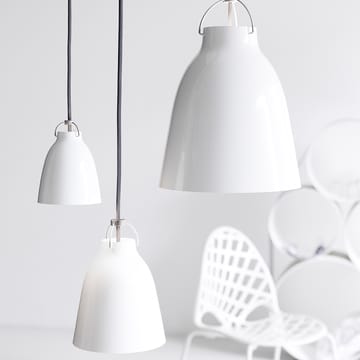 Suspension Caravaggio 1 - Blanc brillant-câble textile gris - Fritz Hansen