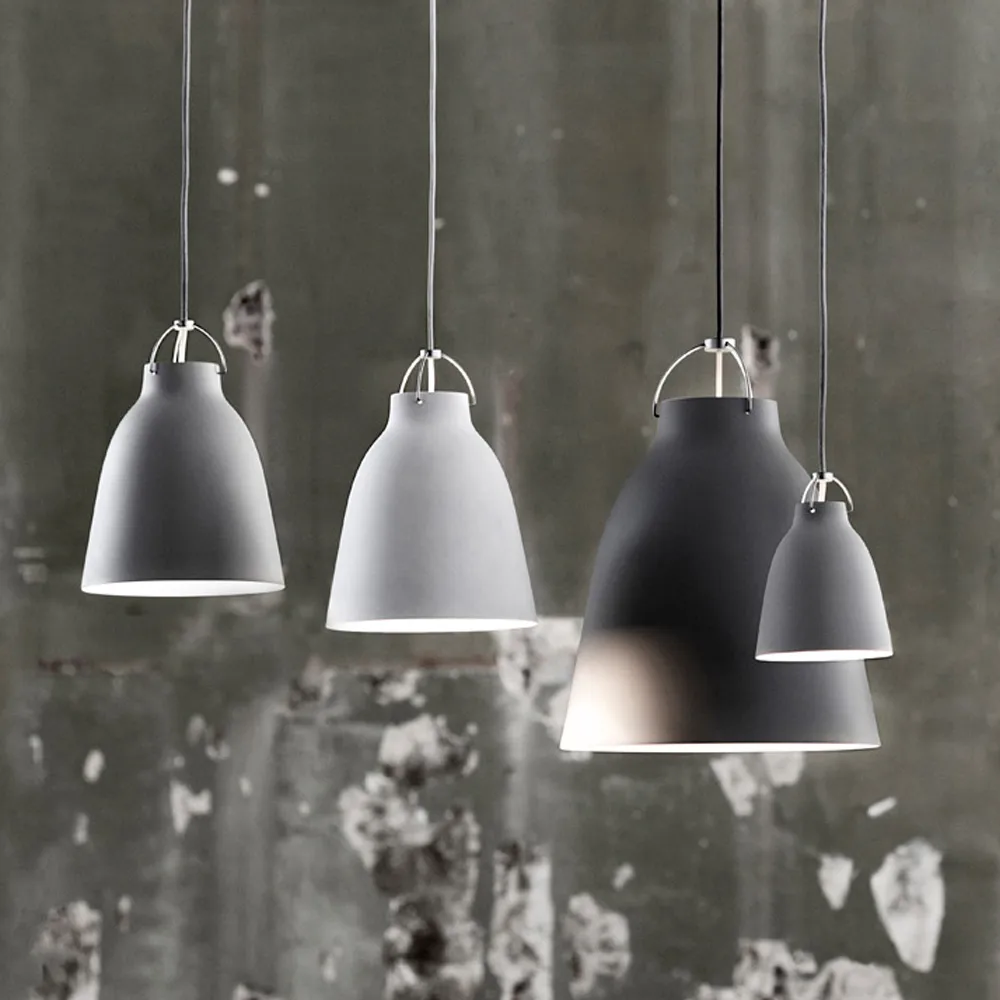 Suspension Caravaggio 1, Noir-câble textile noir Fritz Hansen