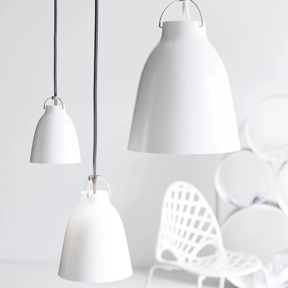 Suspension Caravaggio 1, Noir-câble textile noir Fritz Hansen