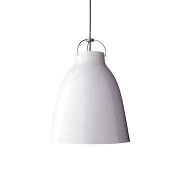 Suspension Caravaggio 2 - Blanc brillant-câble textile gris - Fritz Hansen