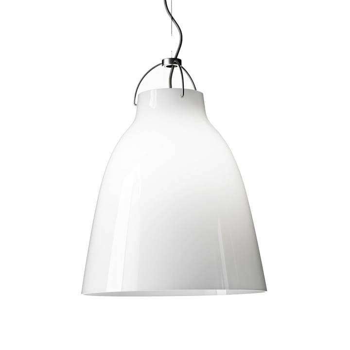 Suspension Caravaggio Opal P3 - Opaline blanche-câble gris argenté - Fritz Hansen