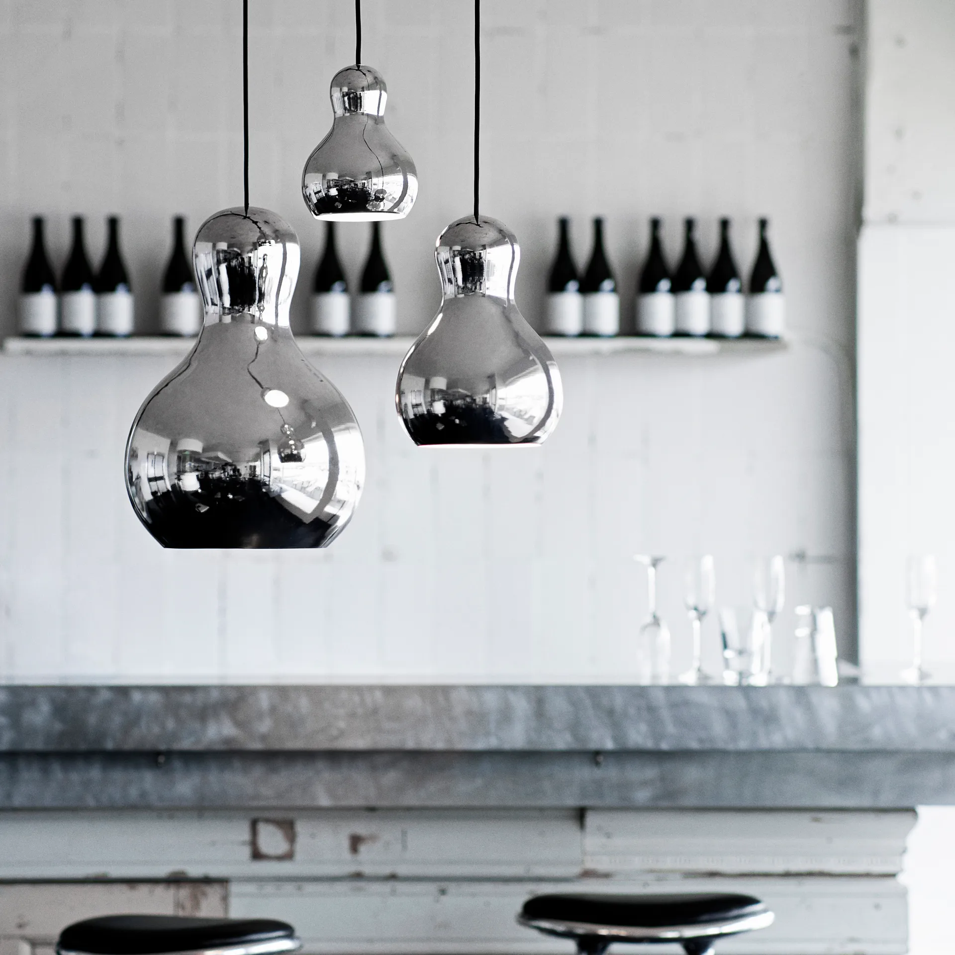 Suspension lumineuse Calabash P3, Argent Fritz Hansen