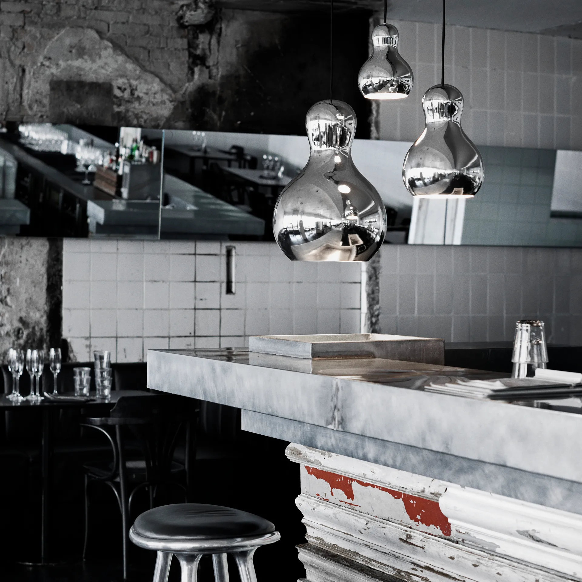 Suspension lumineuse Calabash P3, Argent Fritz Hansen