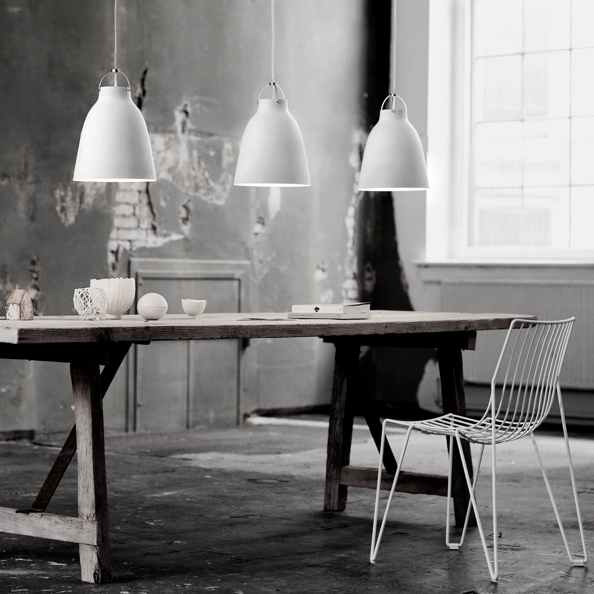 Suspension lumineuse Caravaggio P2 mat, Blanc Fritz Hansen