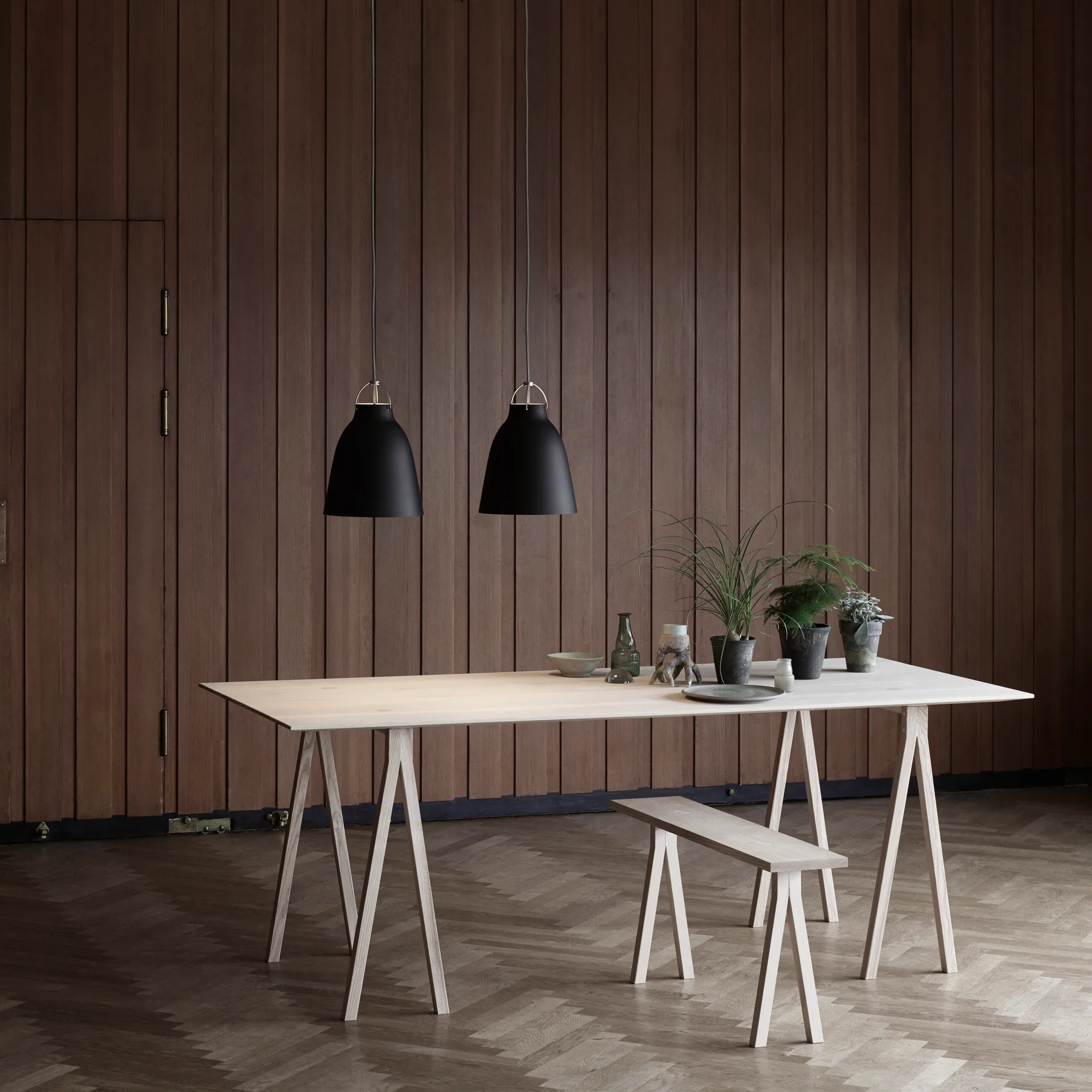 Suspension lumineuse Caravaggio P2 mat, Noir Fritz Hansen