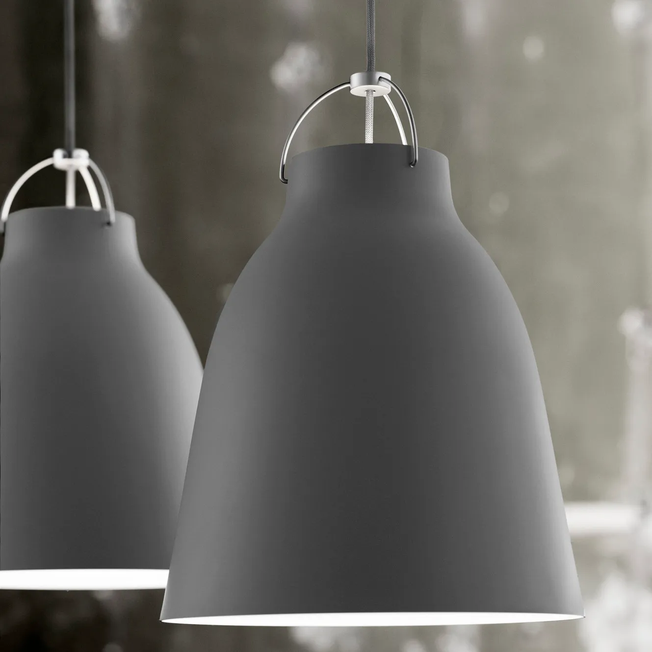 Suspension lumineuse Caravaggio P3 mat, Grey45 Fritz Hansen