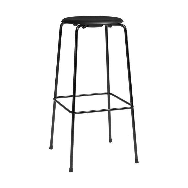 Tabouret de bar High Dot - Intense cuir noir-acier noir - Fritz Hansen