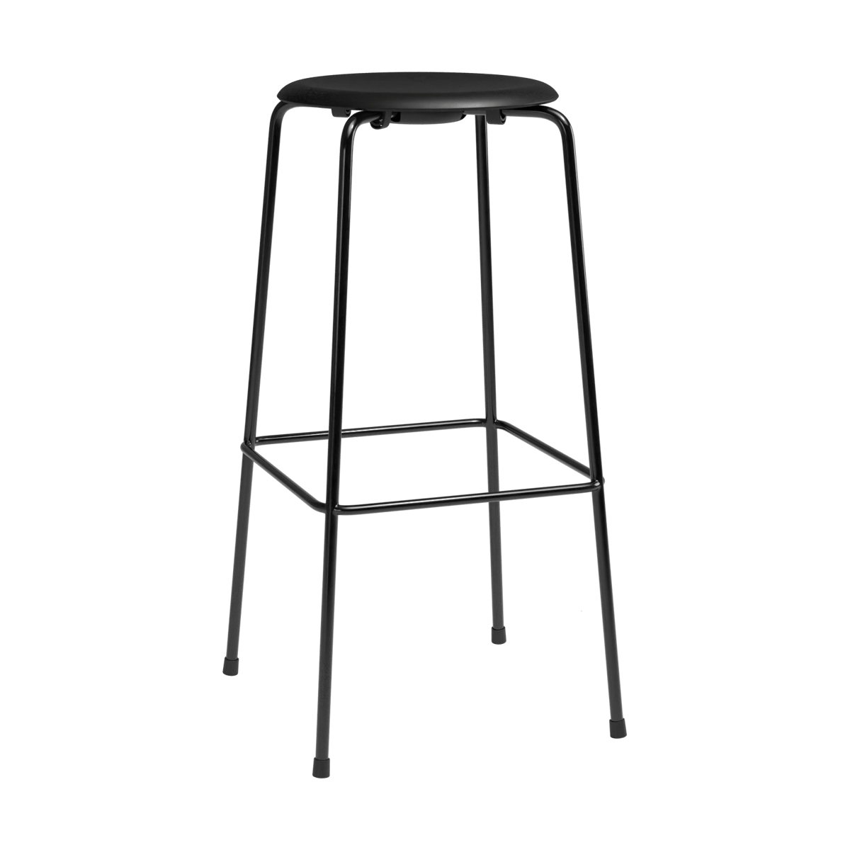 Fritz Hansen Tabouret de bar High Dot Intense cuir noir-acier noir