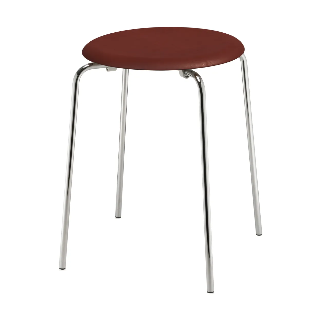 Fritz Hansen Tabouret en cuir Dot Chestnut | Design Scandinave | Tabourets | Marron