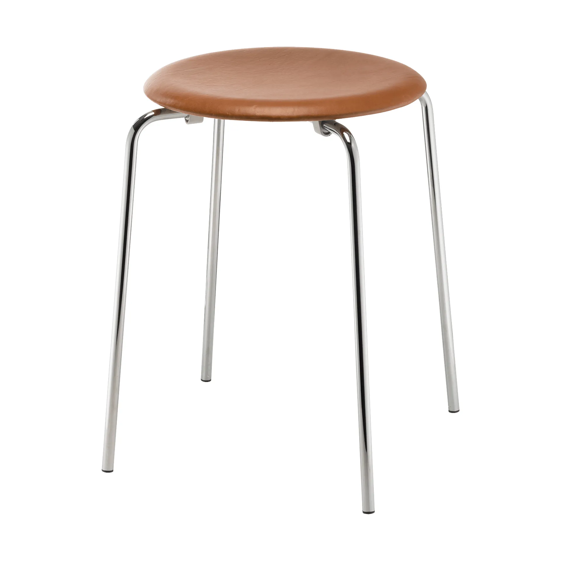 Tabouret en cuir Dot, Essential walnut-chrome Fritz Hansen