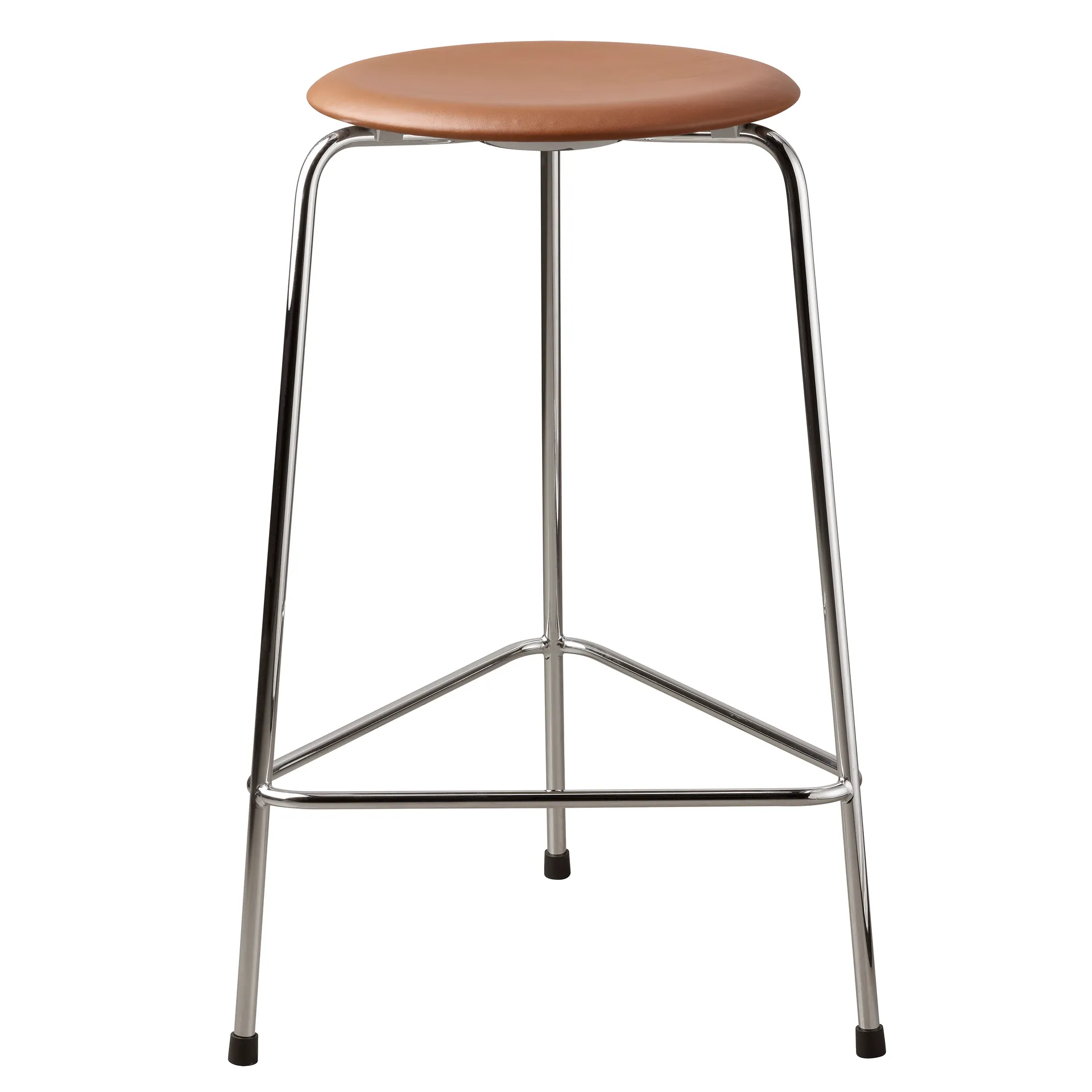 Tabouret haut en cuir Dot, Walnut Fritz Hansen