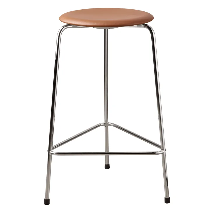 Tabouret haut en cuir Dot - Wild leather walnut - Fritz Hansen