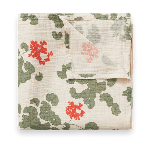 Couverture d'emmaillotage Pelargonium Muslin - 110x110 cm - Garbo&Friends