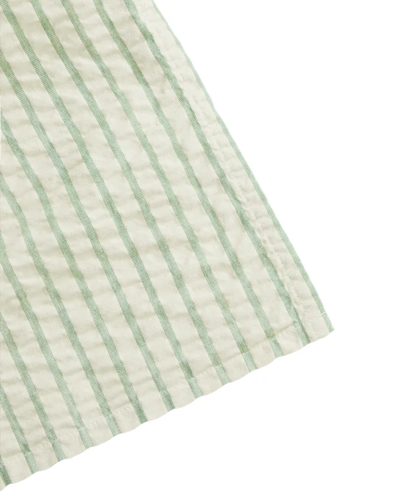 Couverture d'emmaillotage Stripe Emerald Seersucker, 110x110 cm Garbo&Friends