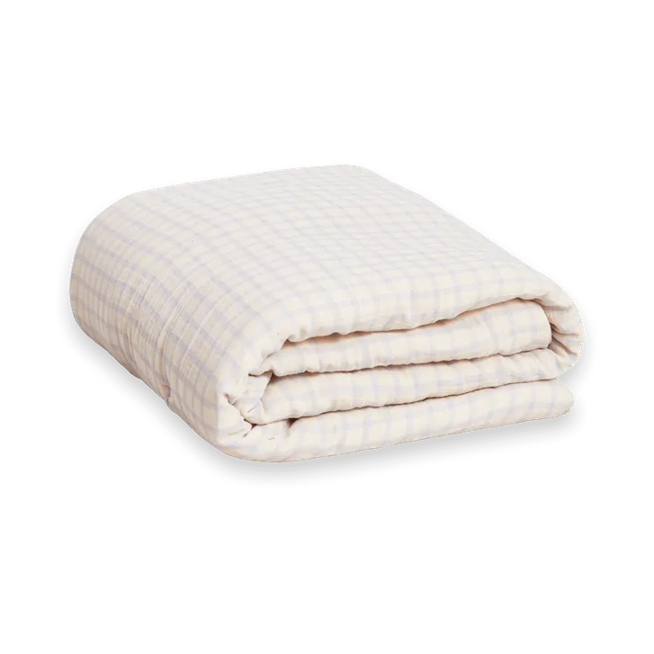 Couverture matelassée Gingham Sky Blue Muslin, 100x140 cm Garbo&Friends