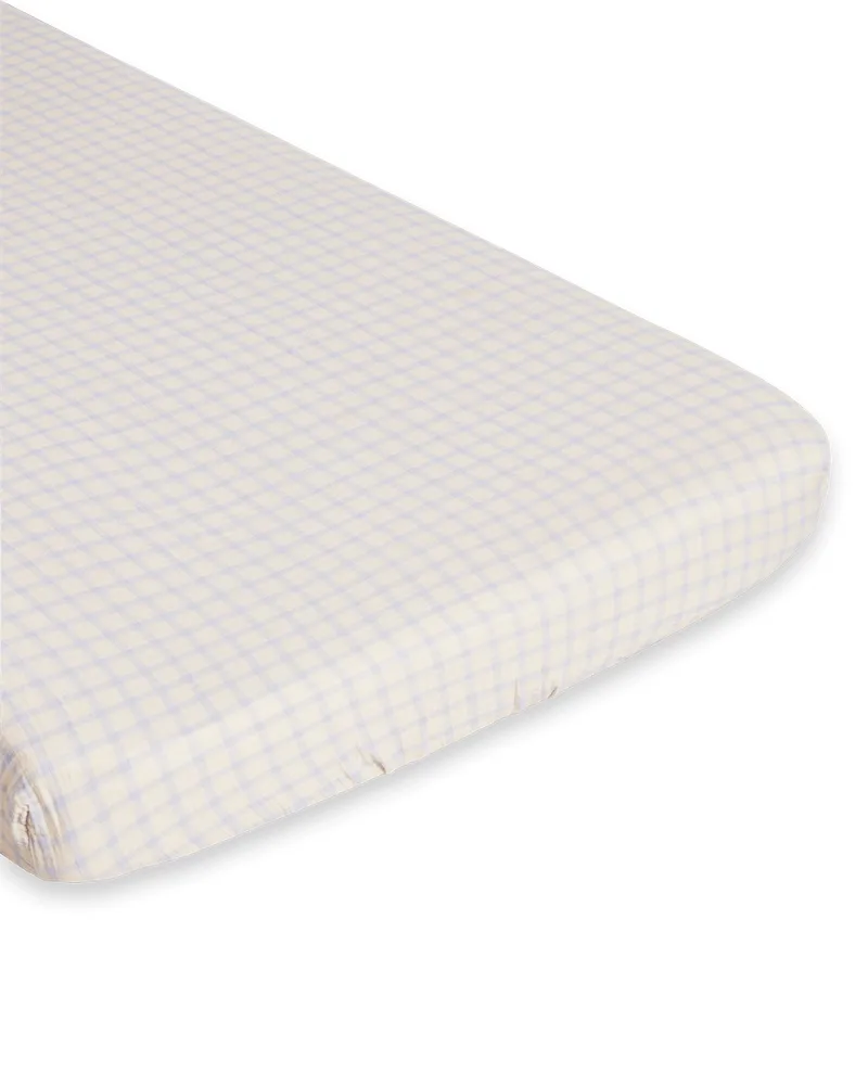Drap-housse Gingham Sky Blue Muslin, 90x200x30 cm Garbo&Friends