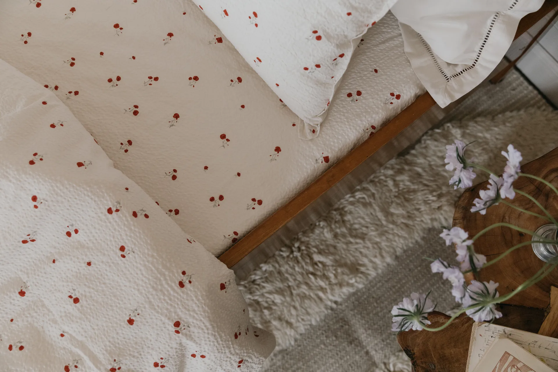 Drap-housse Poppy Seersucker, 90x200x30 cm Garbo&Friends