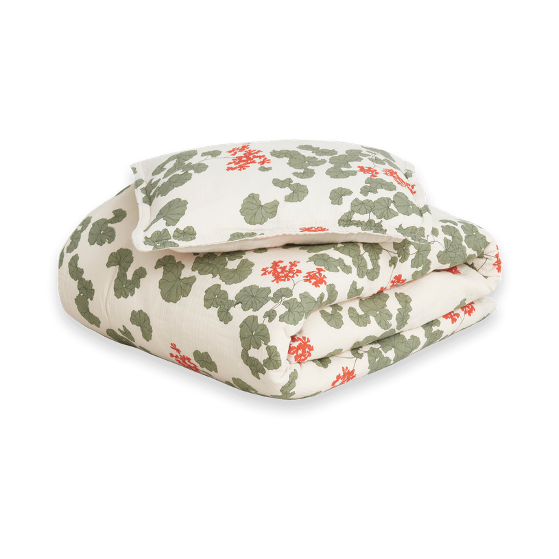 Garbo&Friends Ensemble de literie pour bébé Pelargonium Muslin 70x80 cm/28x35 cm