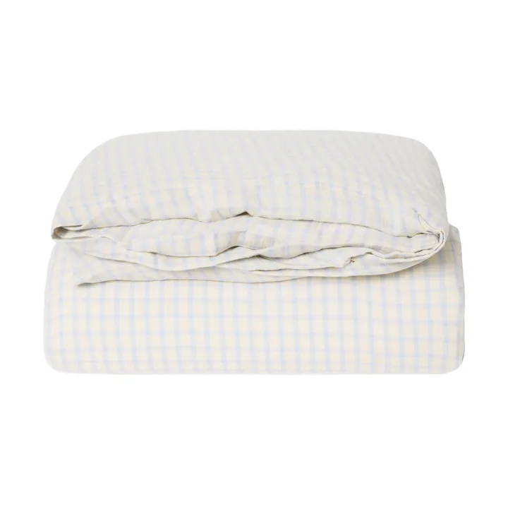 Gingham Sky Blue housse de couette en mousseline - 135x200 cm - Garbo&Friends