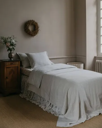 Gingham Sky Blue housse de couette en mousseline - 135x200 cm - Garbo&Friends