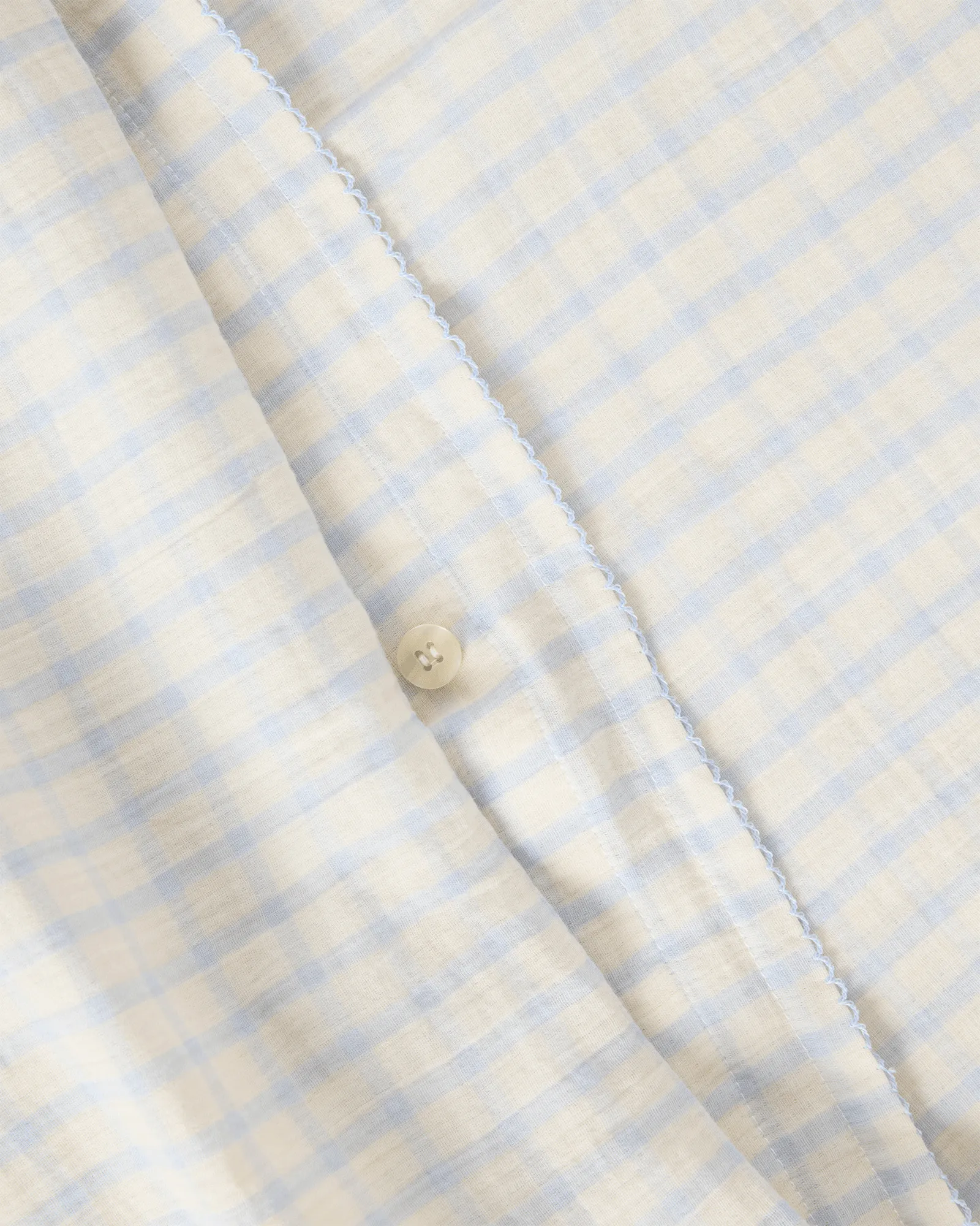 Gingham Sky Blue housse de couette en mousseline, 140x200 cm Garbo&Friends