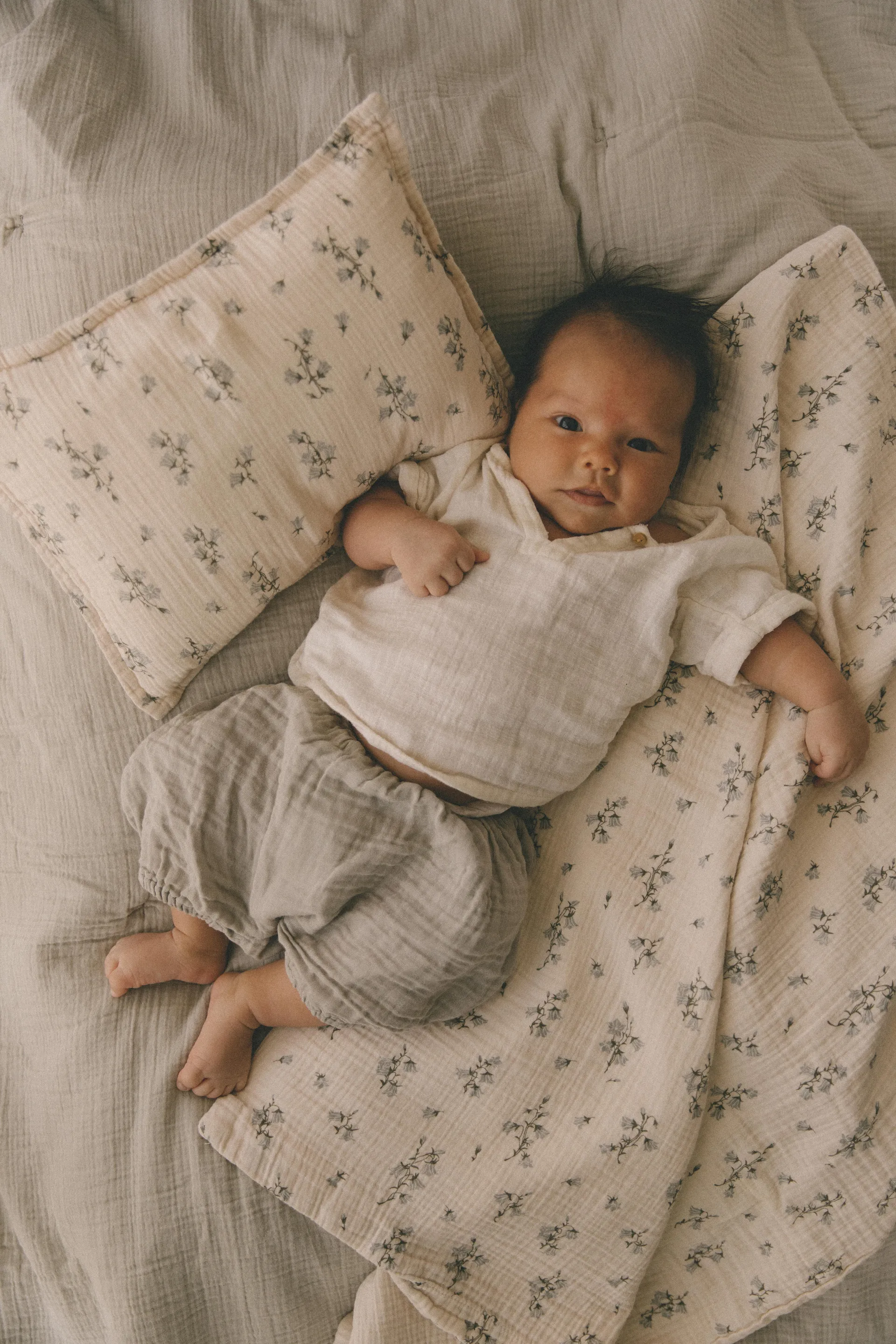 Housse de couette et taie d'oreiller Bluebell Muslin baby, 70x80 cm/28x35 cm Garbo&Friends