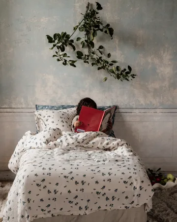 Housse de couette et taie d'oreiller Blueberry Muslin - 140x200 cm/50x75 cm - Garbo&Friends