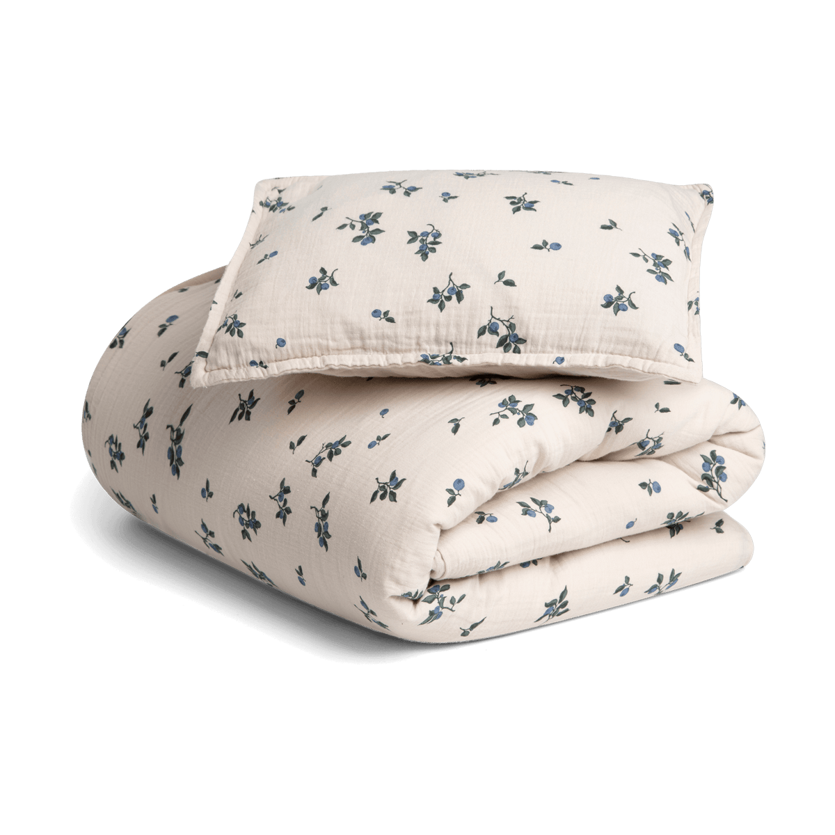 Garbo&Friends Housse de couette et taie d'oreiller Blueberry Muslin baby 70x100 cm/40x45 cm