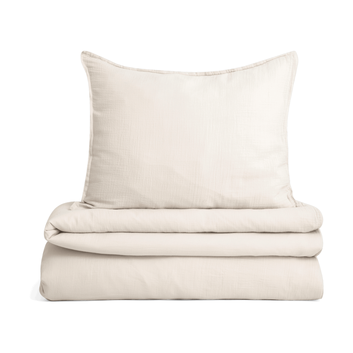 Garbo&Friends Housse de couette et taie d'oreiller Eggshell Muslin 140x200 cm/50x70 cm