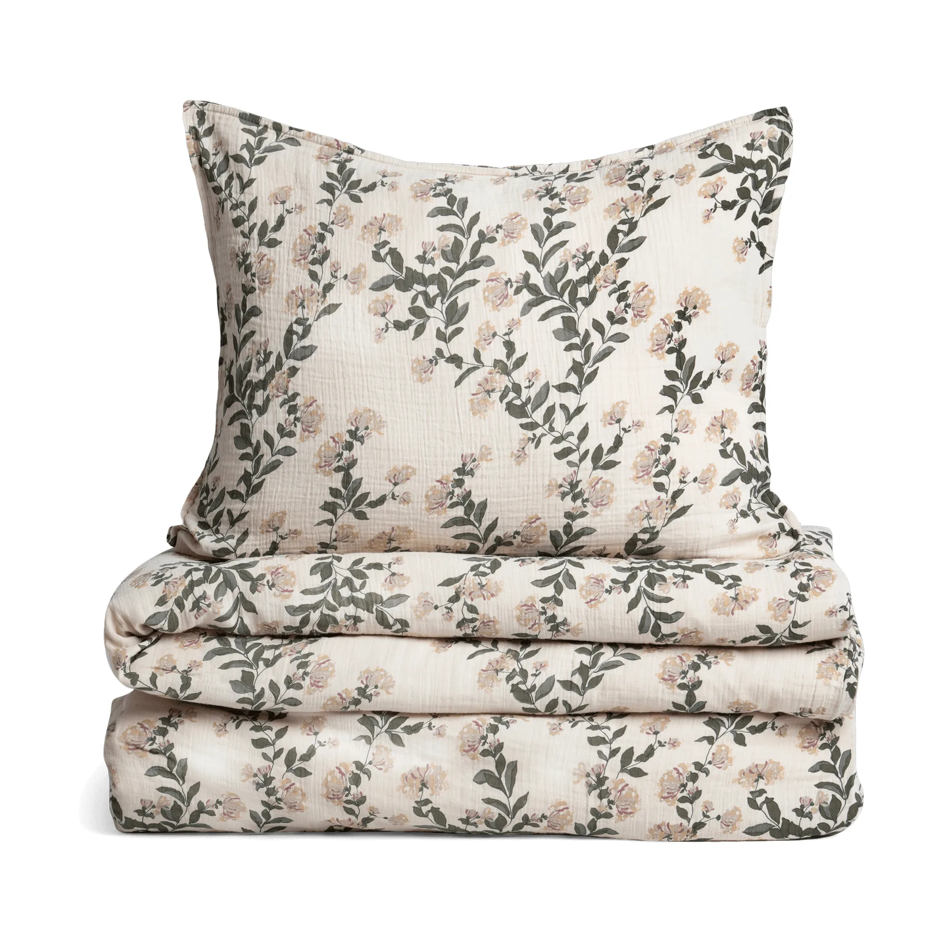 Housse de couette et taie d'oreiller Honeysuckle Muslin, 150x210 cm/50x60 cm Garbo&Friends