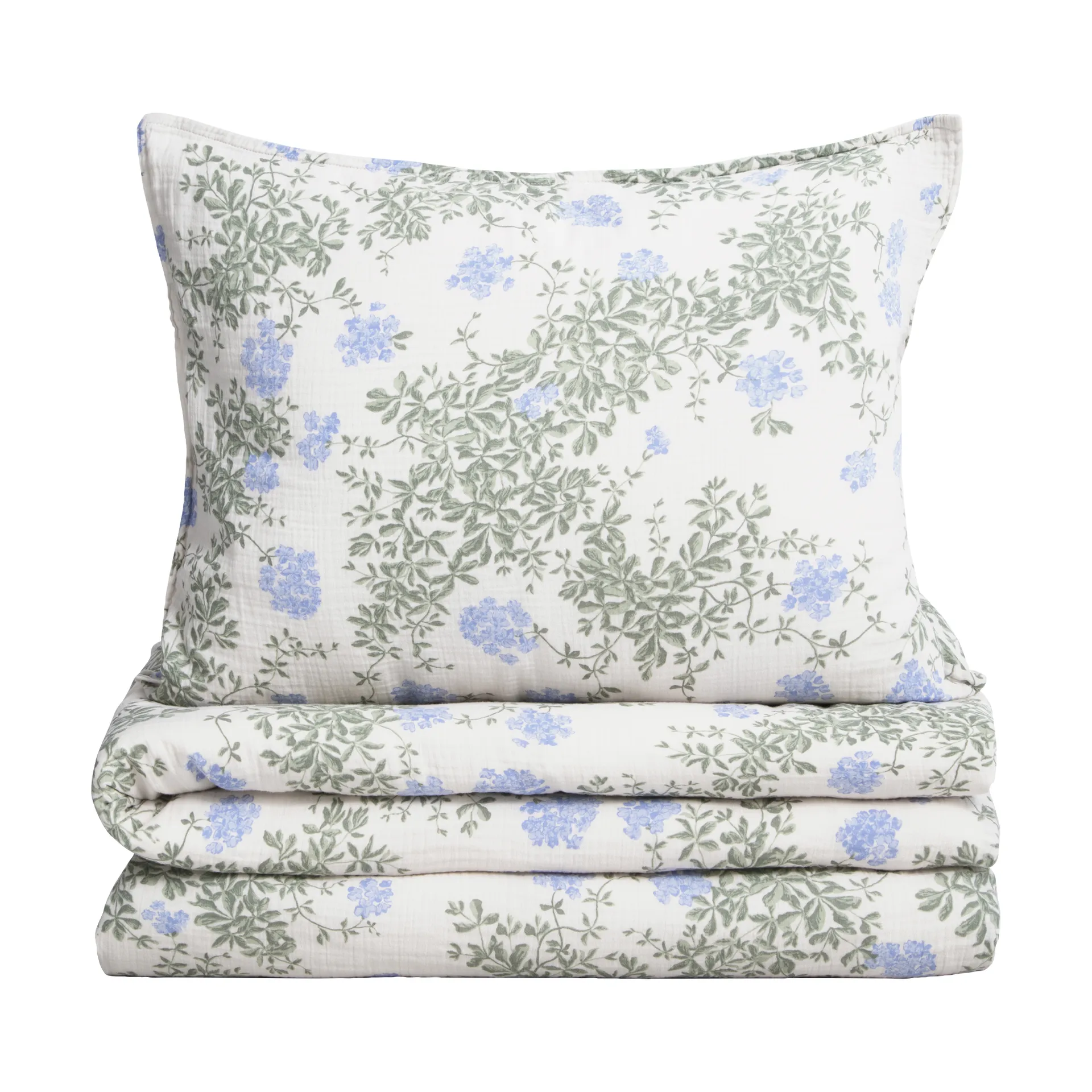 Housse de couette et taie d'oreiller Plumbago Muslin, 150x210 cm/50x60 cm Garbo&Friends