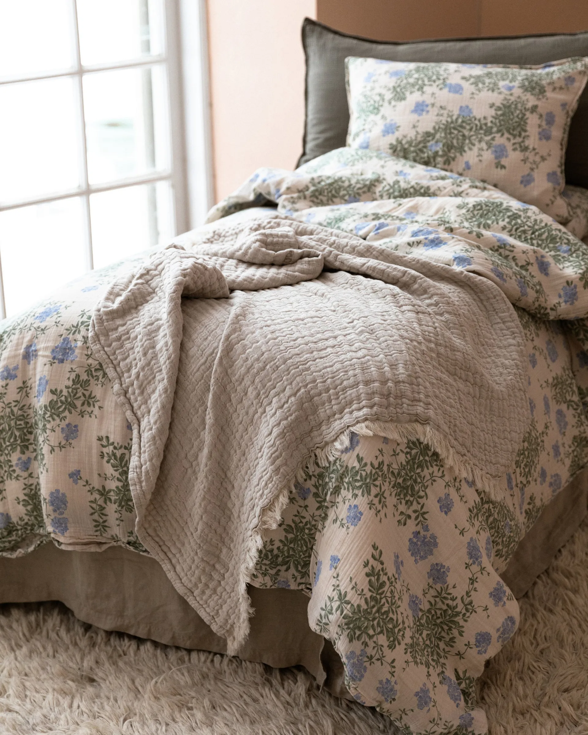 Housse de couette et taie d'oreiller Plumbago Muslin, 150x210 cm/50x60 cm Garbo&Friends